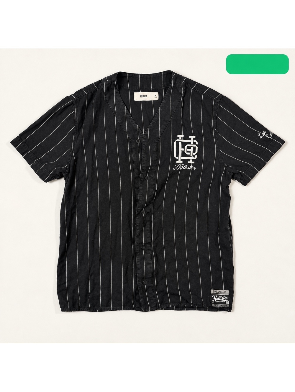 Hollister Los Angeles Pinstripe Baseball Jersey Shirt M